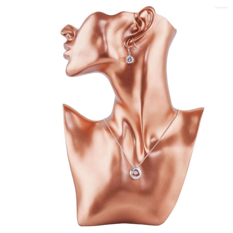 

Jewelry Pouches SZanbana Gold Boutique Necklace Display Bust - Resin Material Pendant Earring Chain Mannequin Stand