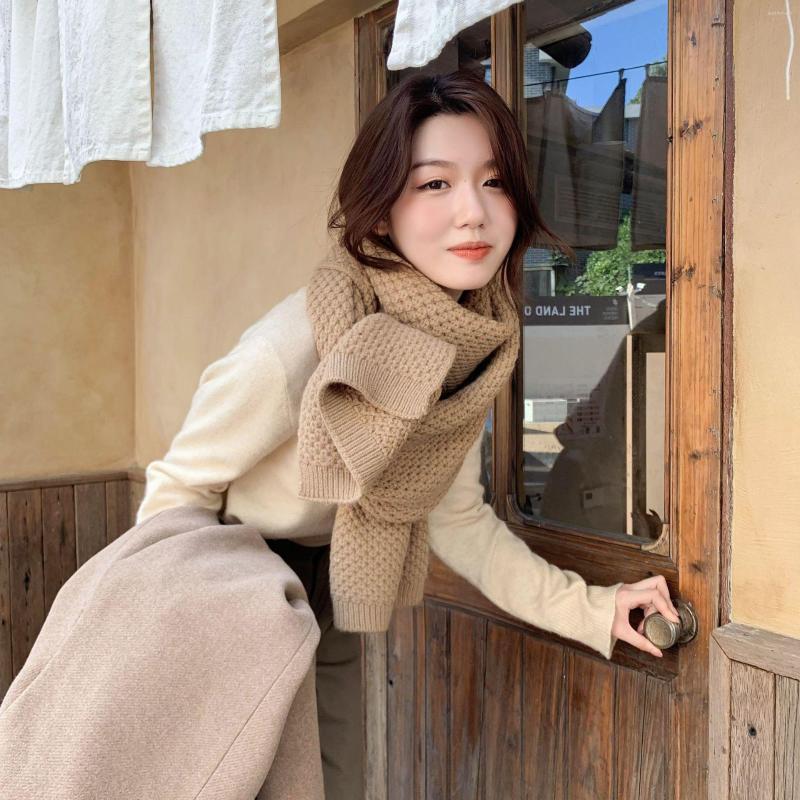 

Scarves Long Scarf Wool Knitted Warm Solid Shawl. Multifunction Imitate Cashmere Wrap