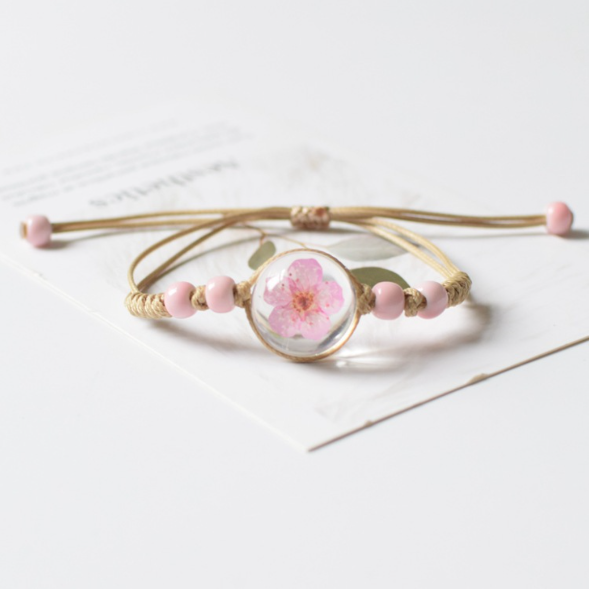 

Never Wither Starry bracelets Dried Flower Bracelet Female Student Girlfriends Couple Peach Blossom Crystal Bracelet