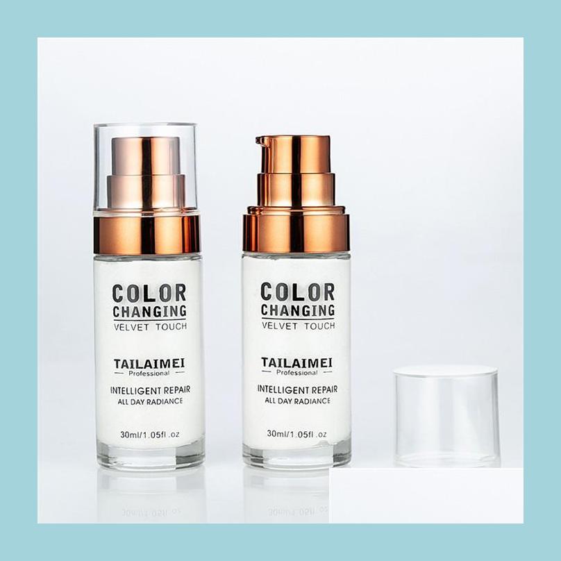 

Foundation Tailaimei Pro Classic 30Ml Tlm Colour Changing Veet Touch Foundation Cream Magic Flawless Concealer All Day Radiance 6Pcs Dhxe4, As the pics showed