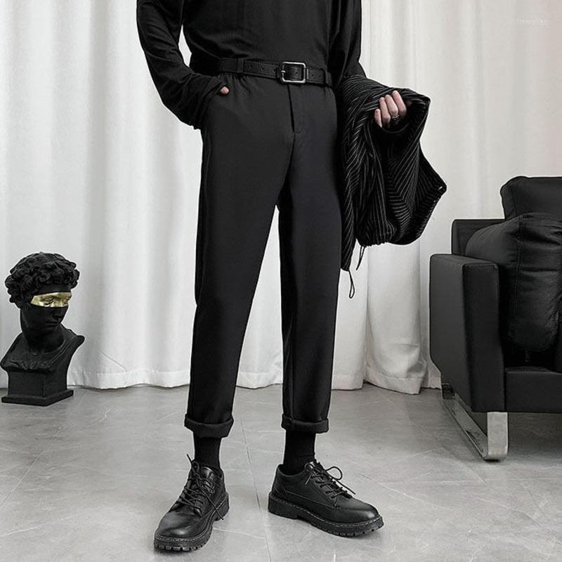 

Men's Pants Summer Black Casual Men's Slim Fashion Business Straight Dress Men Streetwear Wild Suit -3XL