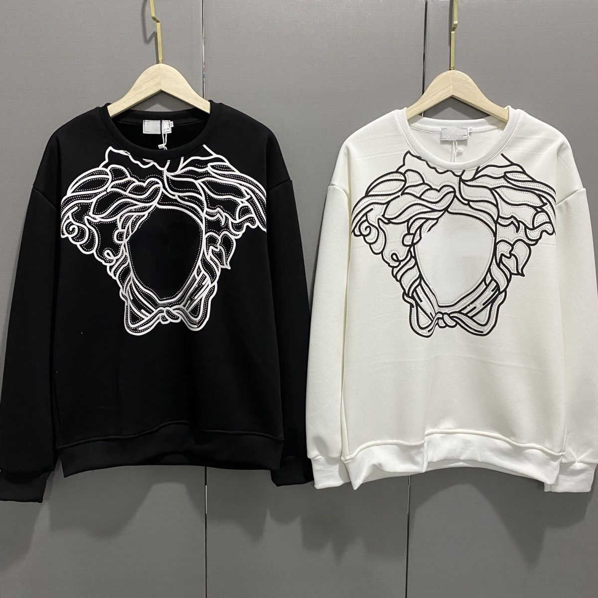 

Vers designer hoodie mens sweatshirt Medusa diamond pullover sweater men women hip-hop long sleeve tshirt loose casual sweat shirt 4xl, White