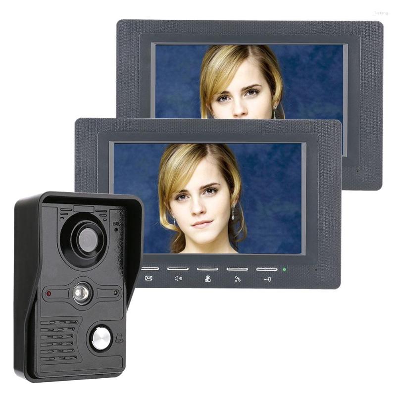 

Video Door Phones 7 Inch Phone Doorbell Intercom Kit 1-camera 2-monitor Night Vision With IR-CUT CMOS 700TV Lines