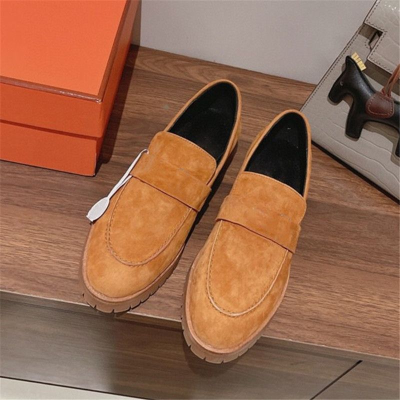

Autumn And Winter New Loafers Leather Casual Driving Shoes Low Heel Shoe Size 35-40, Blue