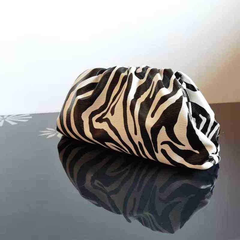 

Shopping Bag Fashion Day Clutch Knotted Bag Zebra Holographic Cloud Clip Purse Women Pleated Pouch Tote Handbag 2022 220723, Zebra big
