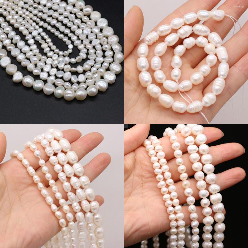 

Beads Natural Freshwater Pearl Irregular Flat Rice Shape Punch Loose Pearls For Jewelry Making DIY Necklace Bracelet Accessories
