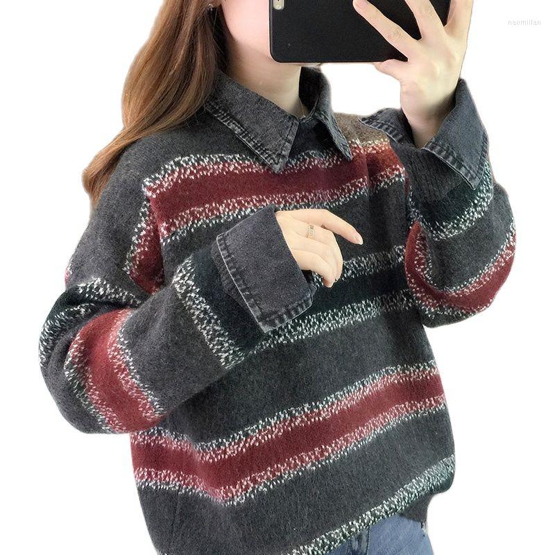

Women's Knits Spring Clothing 2022 Style WOMEN'S Sweater Loose Outer Wear Fashion Korean-style Underwear Base Western Tops, Black