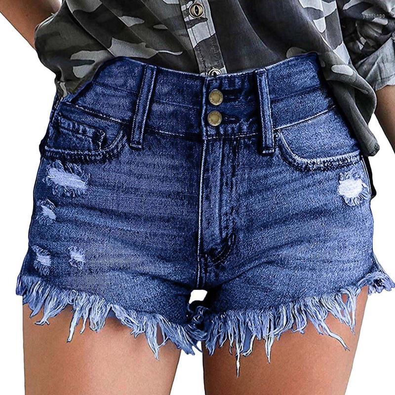 

Women's Shorts Women's Womens Black Denim Bottom Casual Pants Jeans Hem Ripped Frayed Women's Hole Women DistressedWomen's, Dark blue