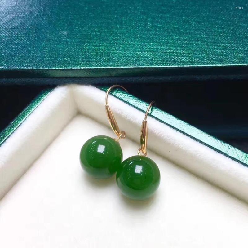 

Dangle Earrings 18k Gold Inlay And Tianbi Jade Fashion Elegant2946#