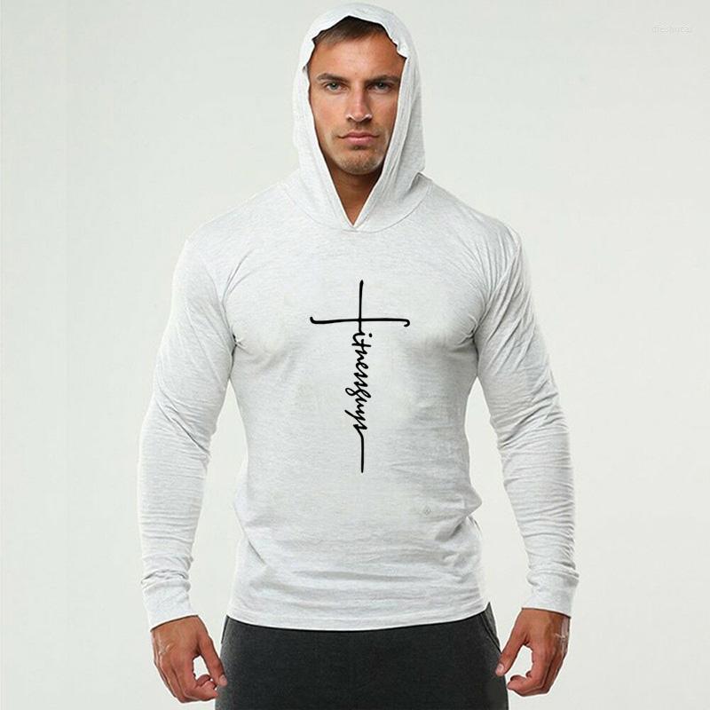 

Men's T Shirts Cotton Hooded Shirt Men Spring Autumn Long Sleeve Tshirt Casual Fitness Tops Tee Brand Training T-Shirt Slim Fit Gym, Wine red