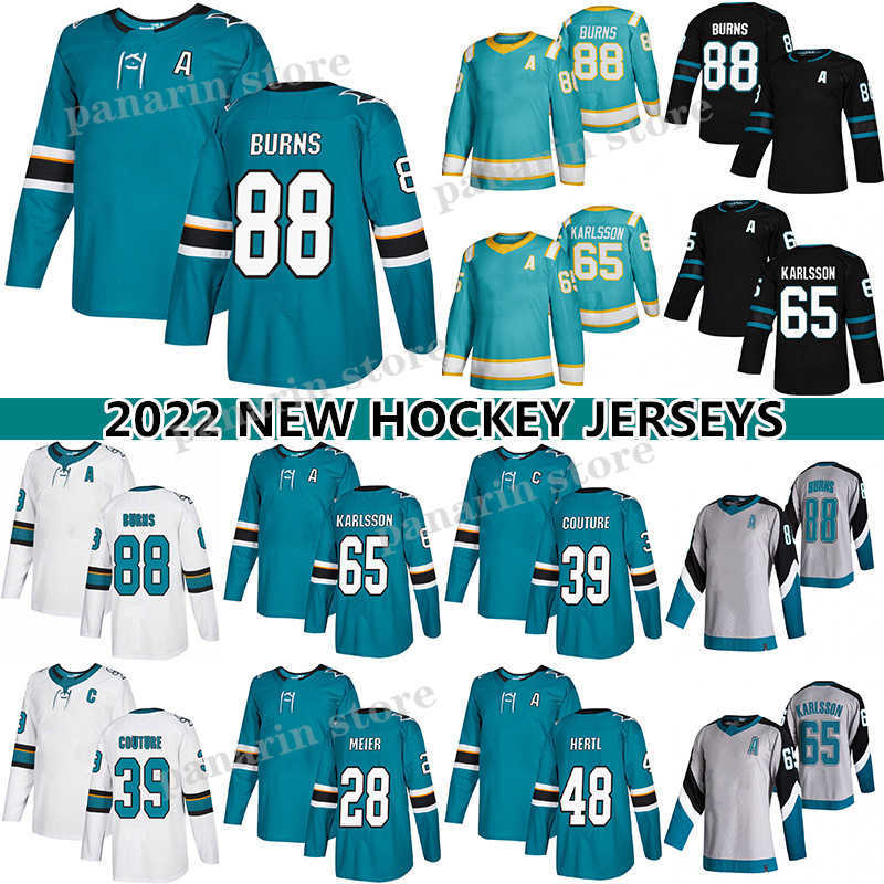 

88 Brent Burns Reverse Retro Jersey 65 Erik Karlsson 39 Logan Couture 28 Timo Meier 48 Tomas Hertl Throwback hockey jerseys, Green