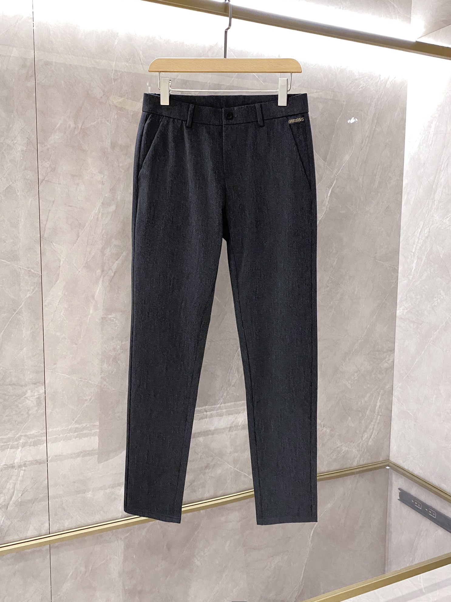 

men's pants Designer designed new autumn and winter men's business casual elastic fashion trousers, Black