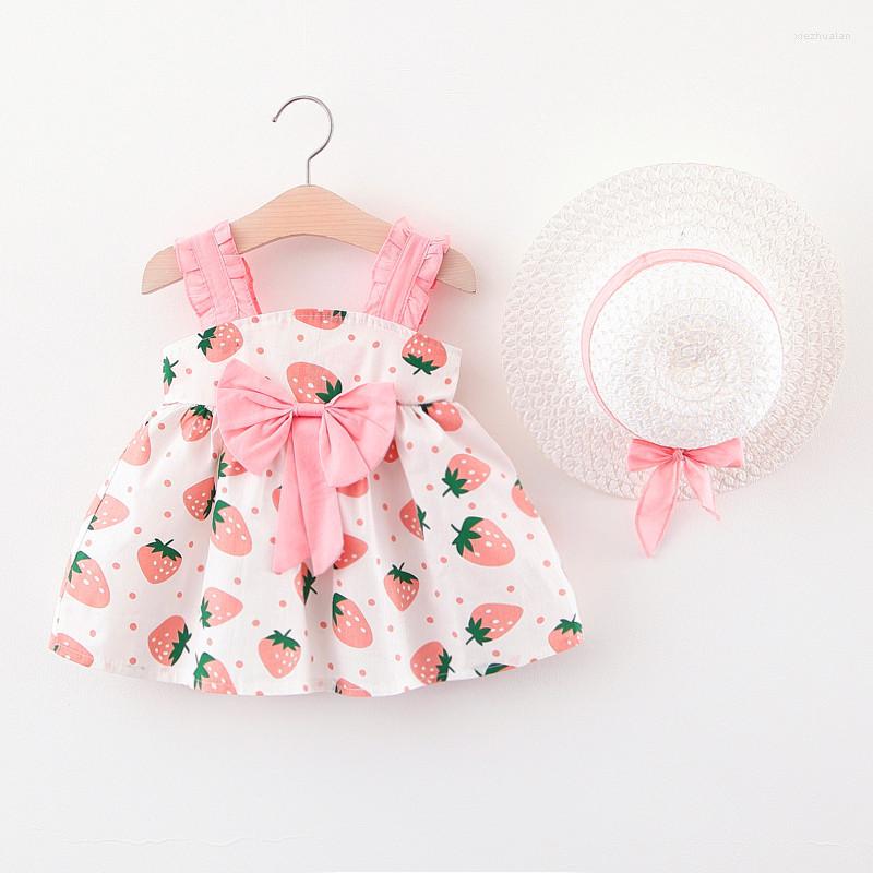 

Girl Dresses Summer Born Baby Clothes Print Suspender For Toddler Clothing 1 2 Year Babies Princess Birthday Dress, Red