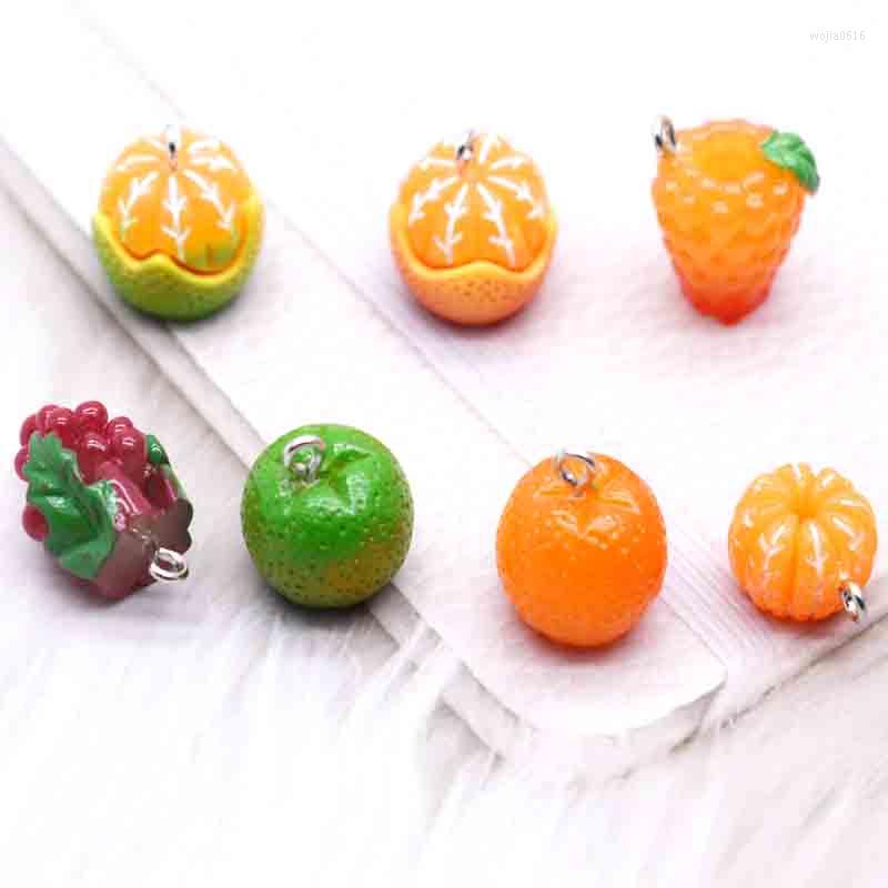 

Charms 10pcs Fruits Oranges Grape For Pendant DIY Earrings Necklace Jewelry Accessories Finding