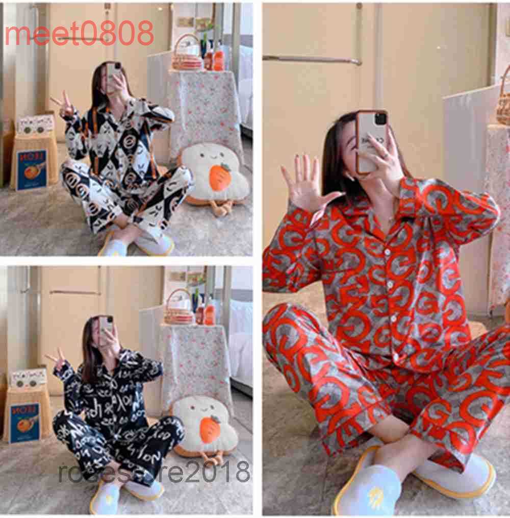 

Women's Sleepwear Couple Pajamas Female Long Sleeve Thin Section Ice Silk Sexy Homewear Suit meet0808, Mix or give list