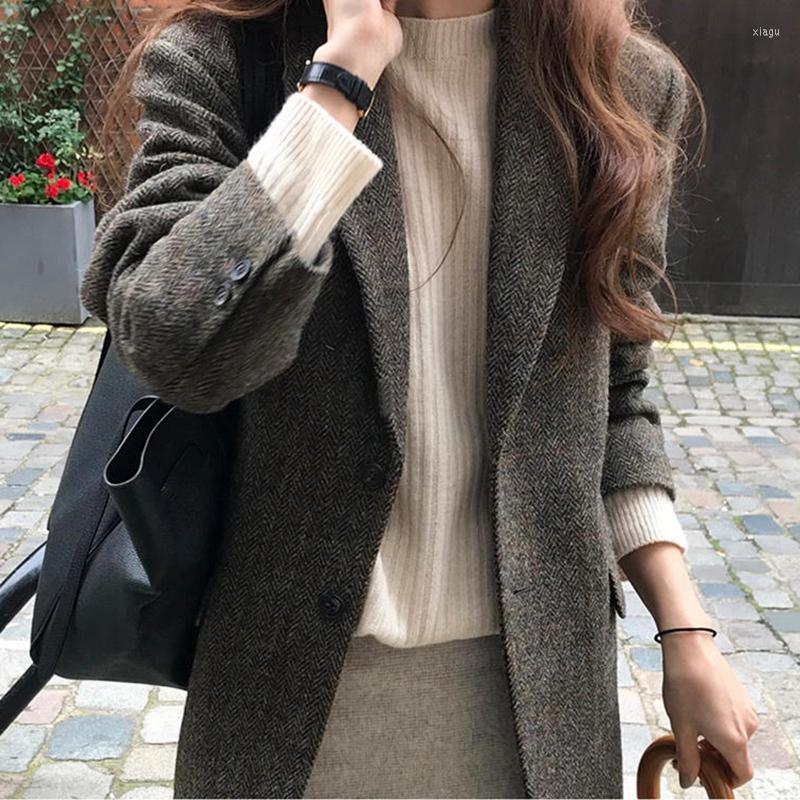 

Women' Suits Fashion High Quality Female Jackets Spring Autumn 2022 Office Lady Blazers For Women Simple Women' Coats Veste Femme, Ka brown