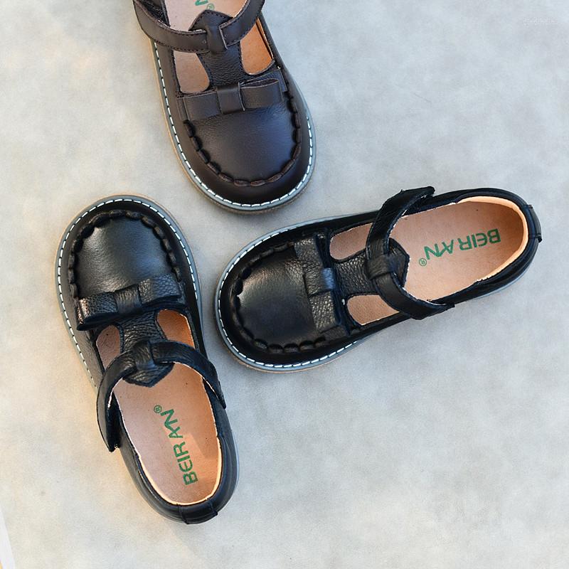 

Athletic Shoes Genuine Leather Spring And Autumn Children's Casual Fashion Bow Soft Cowhide Kids Student Baby Girls Flat, Black
