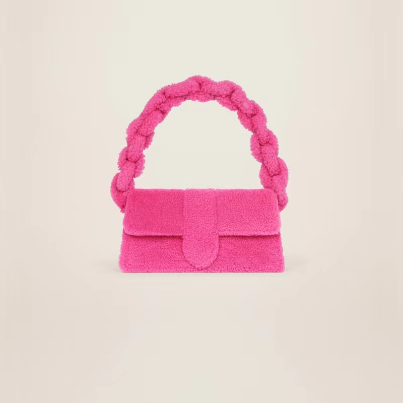 

Shoulder Bags Alligator Totes Bambino Le Grand Bambidou Long Fluffy Women Purse Designer Geninue Pink Suede Leather Bag Messengerno2h, 12 suede leather 24cm