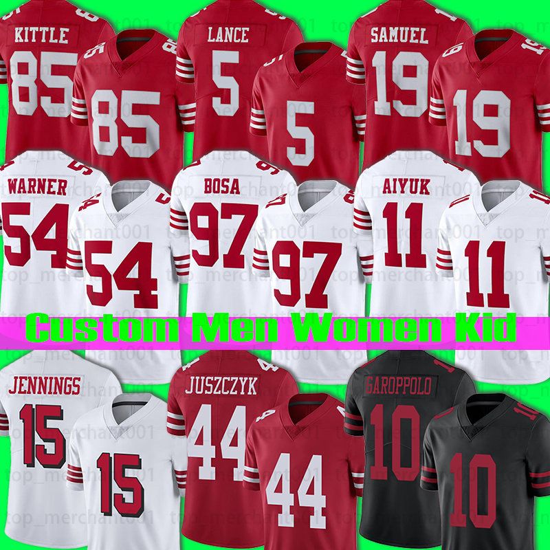 

CUSTOM 23 Christian McCaffrey Jimmy Garoppolo Football Jersey San Francisco''49ers''Deebo Samuel Kyle Juszczyk George Kittle Nick Bosa Brand, Custom women jersey (49r)+patch