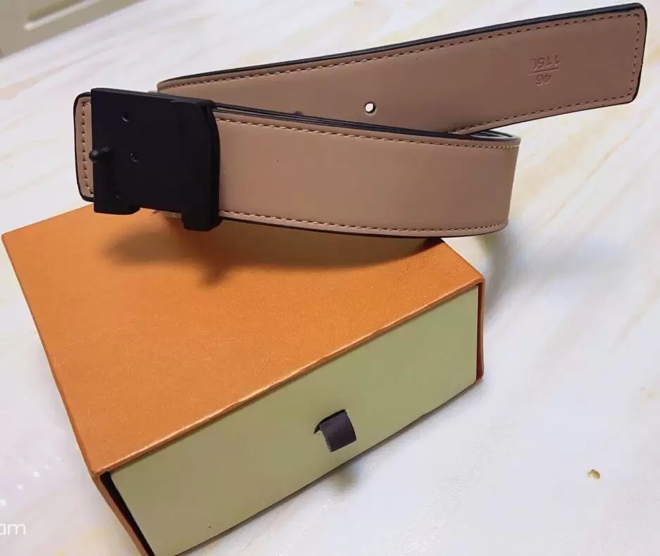 

Fashion Big Buckle Belt Luxury Designer Men Women Belts Womens Leather Men MAN Genuine lattice printing, Withlogo