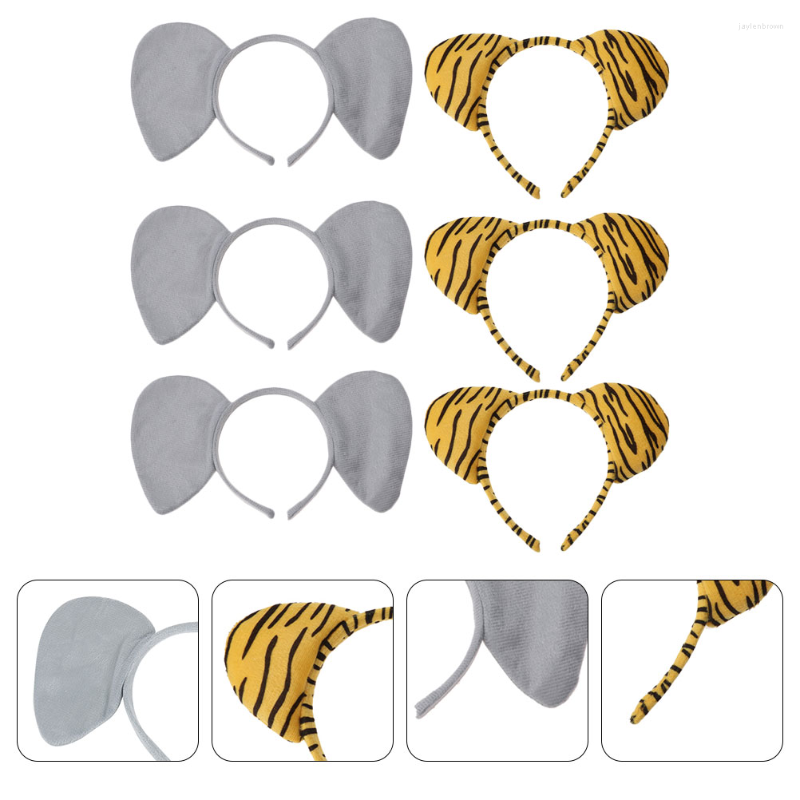 

Bandanas 6pcs Animals Ears Hair Kindergarten Performance Headdress Kids Headband Random Style