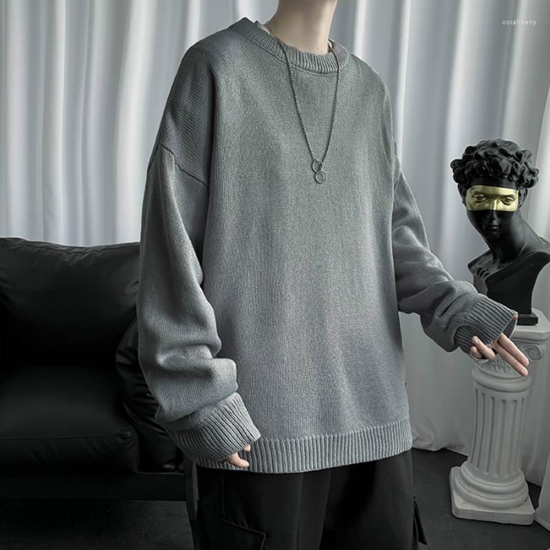 

Men's Sweaters J GIRLS Men Pullover Loose Solid Simple All-match Knitted Sweater Male Warm Elastic Leisure Comfortable Korean Students, Black