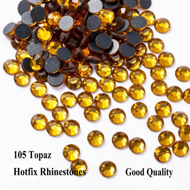 

Sewing Notions Iron On Hot Fix Rhinestones Topaz Crystals ss6 ss10 ss16 ss20 ss30 For Garment