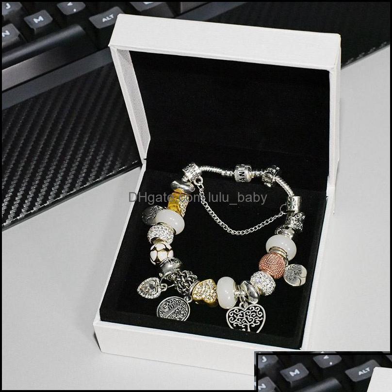 

Charm Bracelets Charm Bracelets Jewelry High Quality Glamour Suitable For Pandora Sier Plated Diy Beaded Pendant Bracelet Original B Ot45H