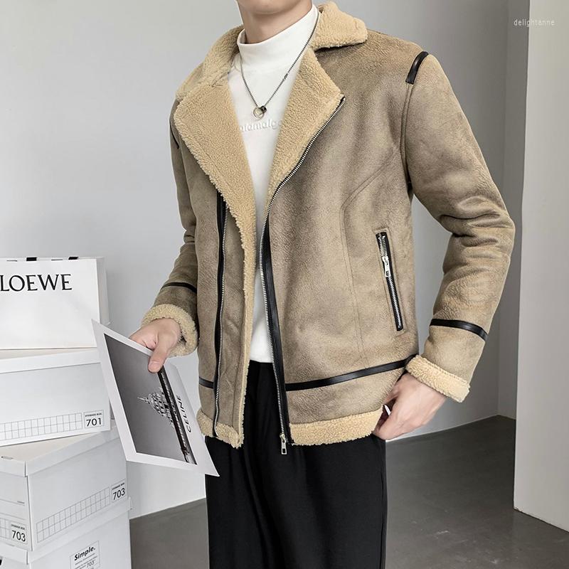 

Men's Down 2022 Light Mature Autumn And Winter Jacket Coat Suede Cotton Port Style Plush Plus Size S-3XL, Black