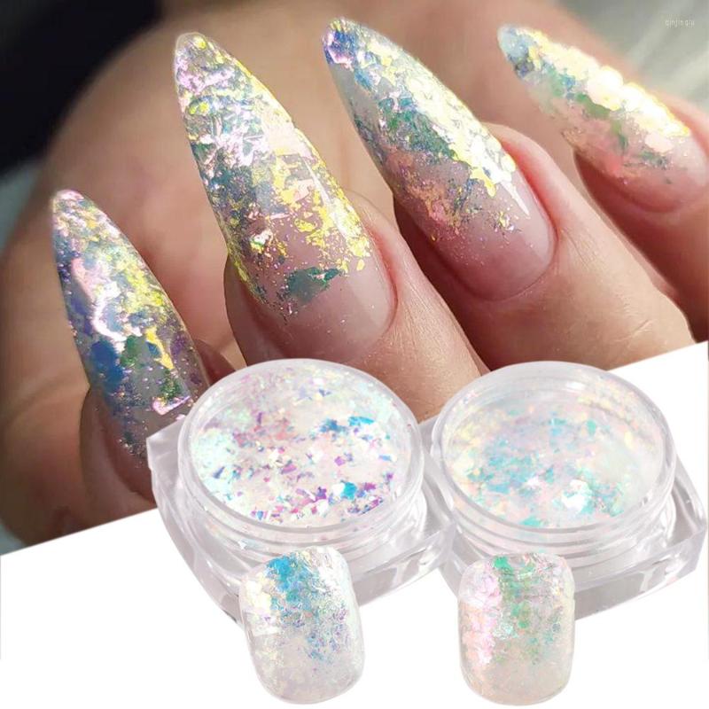 

Nail Glitter 1Jar Opal Flakes Mylar Crystal Powder Dust Rainbow Aurora Charms Iridescent Mermaid Sequin Decoration FBJDP