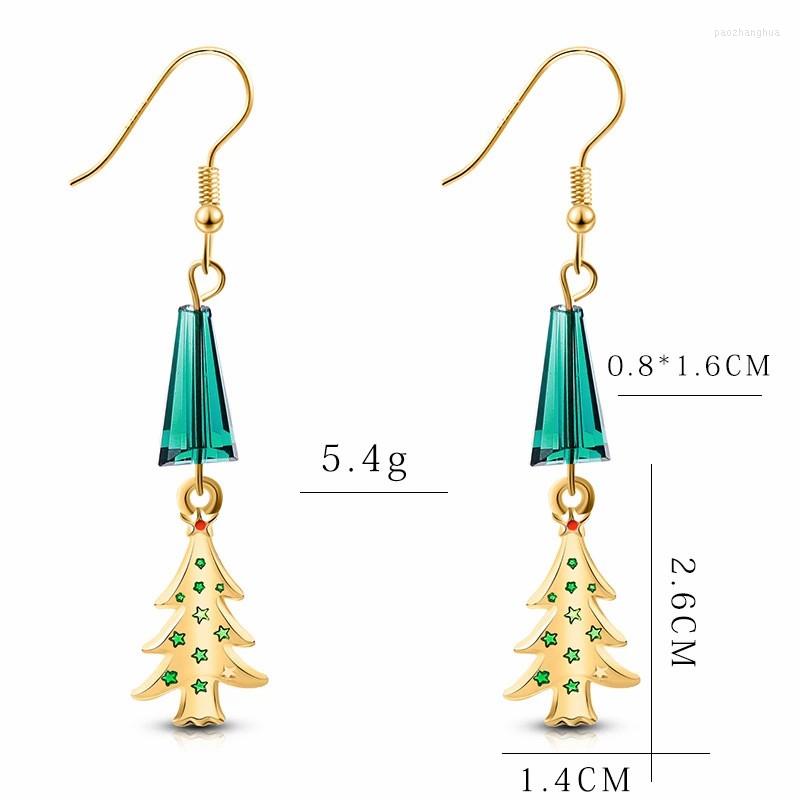 

Dangle Earrings 12pcs/lot Christmas Tree Ladies Crystal For Gift