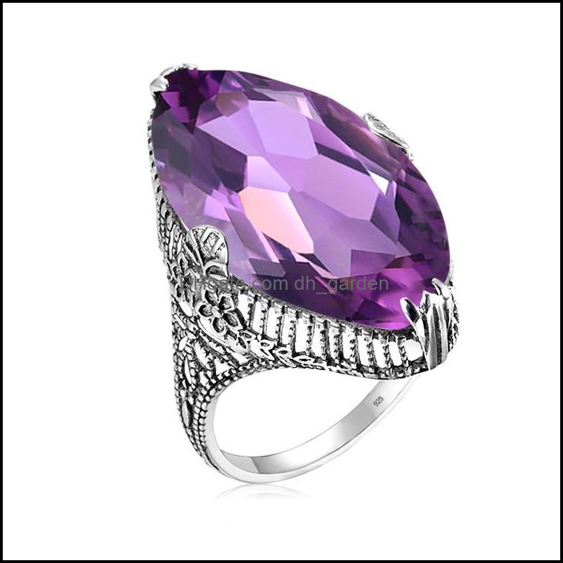 

Cluster Rings Cluster Rings Trendy Peridot Ring Marquise Gemstones Real 925 Sterling Sier For Women Birthstone August Engagement Jew Dho0K