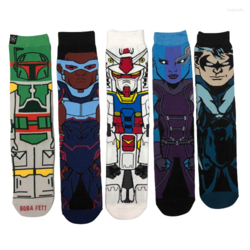 

Men's Socks Happy Funny Cartoon Characters In The Tube Street Fashion High Quality Sewing Pattern Men And Women, 5 saffron