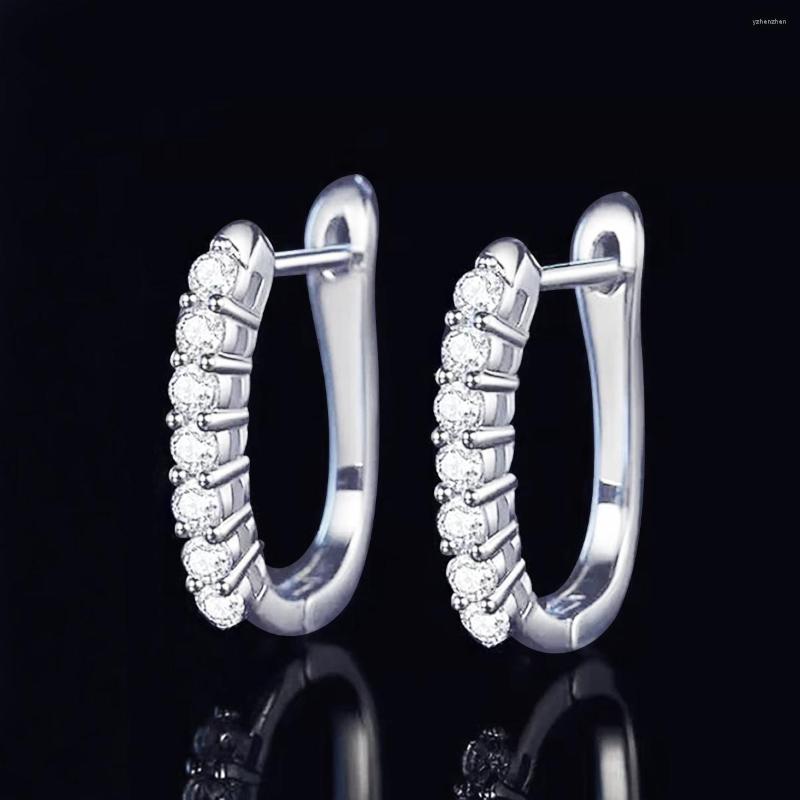 

Hoop Earrings 925 Sterling Silver Earring Hoops Real Moissanite Stud For Women Sparkling Jewelry Gifts With GRA Certificate