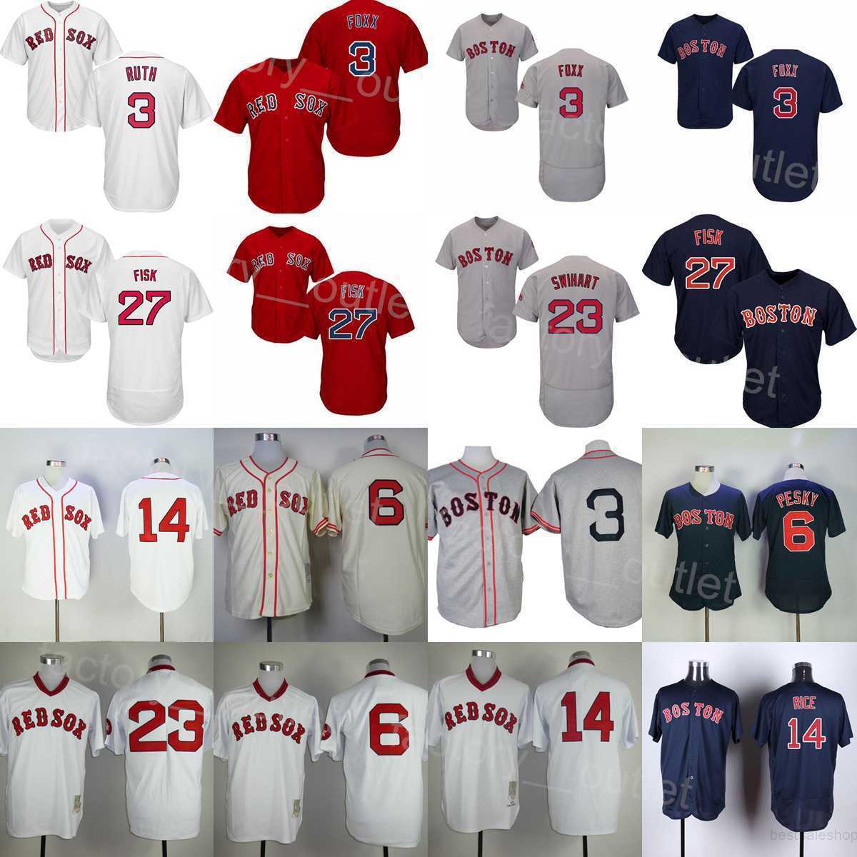 

Throwback 1946 Baseball Retro 27 Carlton Fisk Jersey Vintage 3 Jimmie Foxx 6 Johnny Pesky 14 Jim Rice 3 Babe Ruth 23 Luis Tiant Flexbase All Stitched 1914 1936 1939 1967, 1936 retro