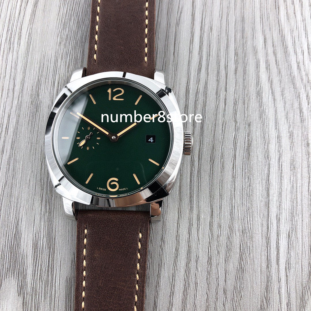 

00078 Mens Watch Stainless Steel Automatic Movment Sapphire Crystal Luxury Wristwatch Calfskin Leather Strap Luminous Water Resistance