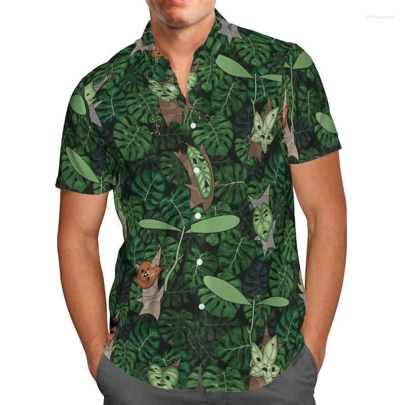 

Men' Casual Shirts Men' Green 3D Print Beach Hawaiian 2022 Summer Shirt Short Sleeve Streetwear Oversized 5XL Camisa Social Chemise, 09