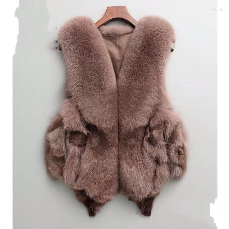 

Women's Vests Winter Fashion Women Real Fur Coats Outwear 2022 Natural Whole Skin Genuine Sheepskin Leather Jackets Overcoat Woman, Black