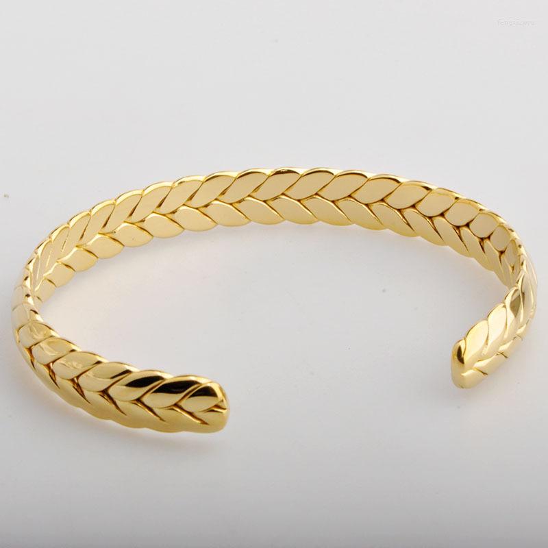 

Bangle Stainless Steel Wheat Ear Open Bracelet High Texture C-shaped 316L Color Waterproof