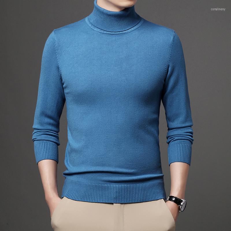 

Men' Sweaters Mens Turtleneck Sweater Autumn & Winter Knit Clothing Slim Fit Knitwear Male Warm Thick T-shirt High Collar Jumpers, Light grey
