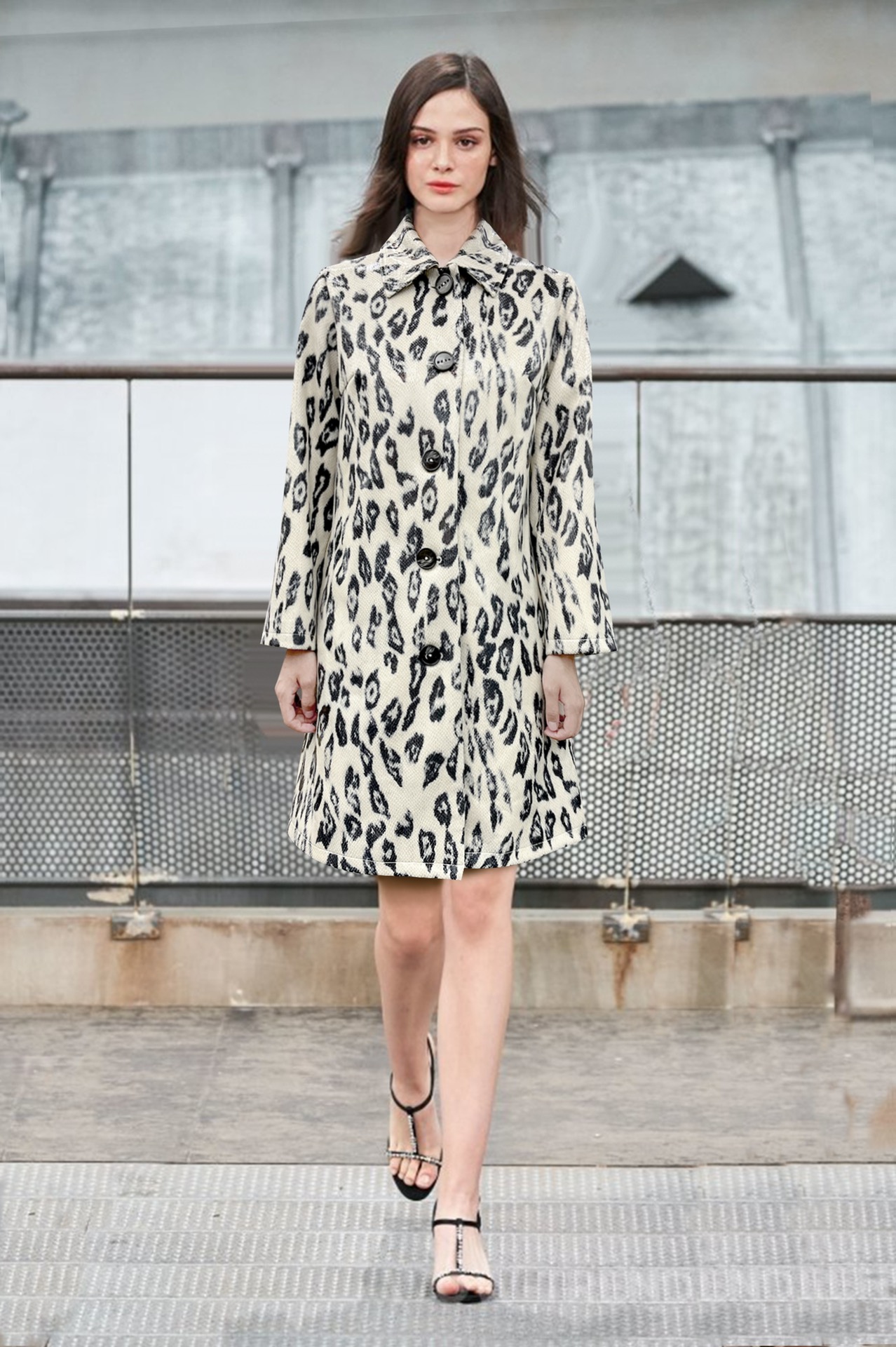 

Women's Trench coats European Designer Designs Large Leopard Polo, Multi