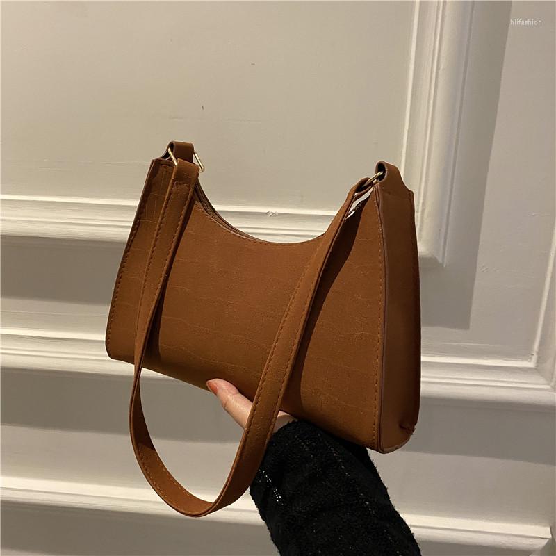 

Evening Bags Women's Fashion Underarm Retro Design Ladies Small Hobos Shoulder Bag Matte Leather Female Girl Clutch Purse Handbags, Black