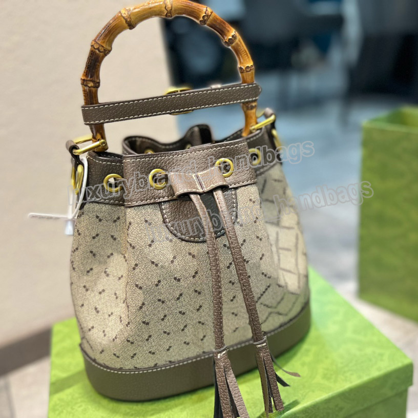 

Designer Bags Luxury Tote Bag Bamboo Bucket Shoudler Purses Brand Crossbody Bags Classic Drawstring Messenger Wallet, Color 03