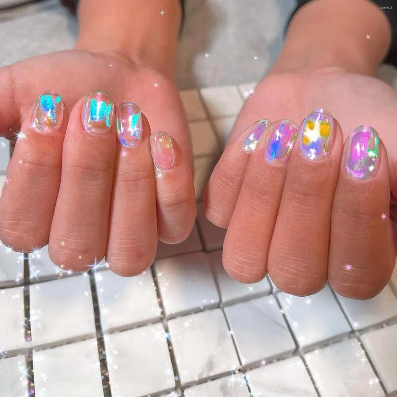

Nail Stickers Adhesive Assorted Decals Aurora Art Colorful Transfer Paper Sticker 8pcs Peach Heart Square, Picture shown