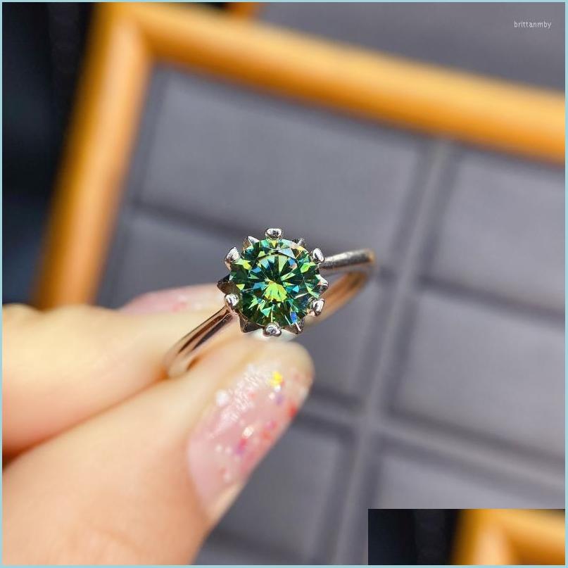 

Cluster Rings Cluster Rings Sier 925 Original Diamond Test Past Brilliant Cut 1 Green Moissanite Snowflake Ring For Teen Girls Gemst Dhuvx