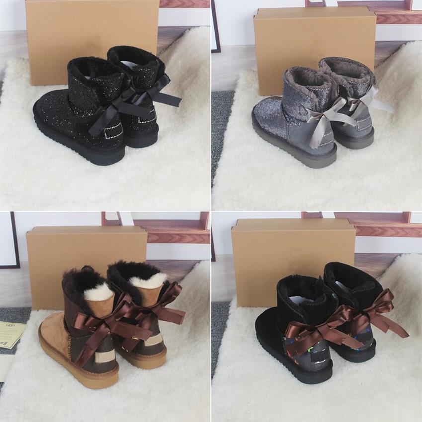 

2021 Fashion Men's Women's Shoes Winter Snow Boots Classic Outdoor Australian Kids Boy Girl Boot Cute Bow-Knot Short Plu252I, Style1-#6