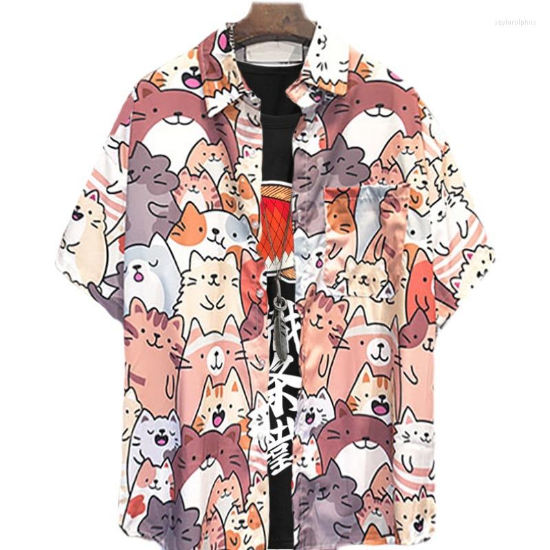 

Men's Casual Shirts Plus Size Cartoon Oversized Loose Short-sleeved Summer Shirt Fashion For Men 10XL 11XL 12XL 13XL, The photo color