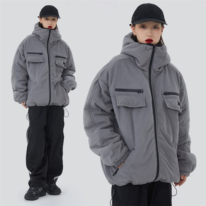 

Winter Coats 2023 Multi Pocket Plush Windbreaker Korean plus size Hooded Heavy Jackets