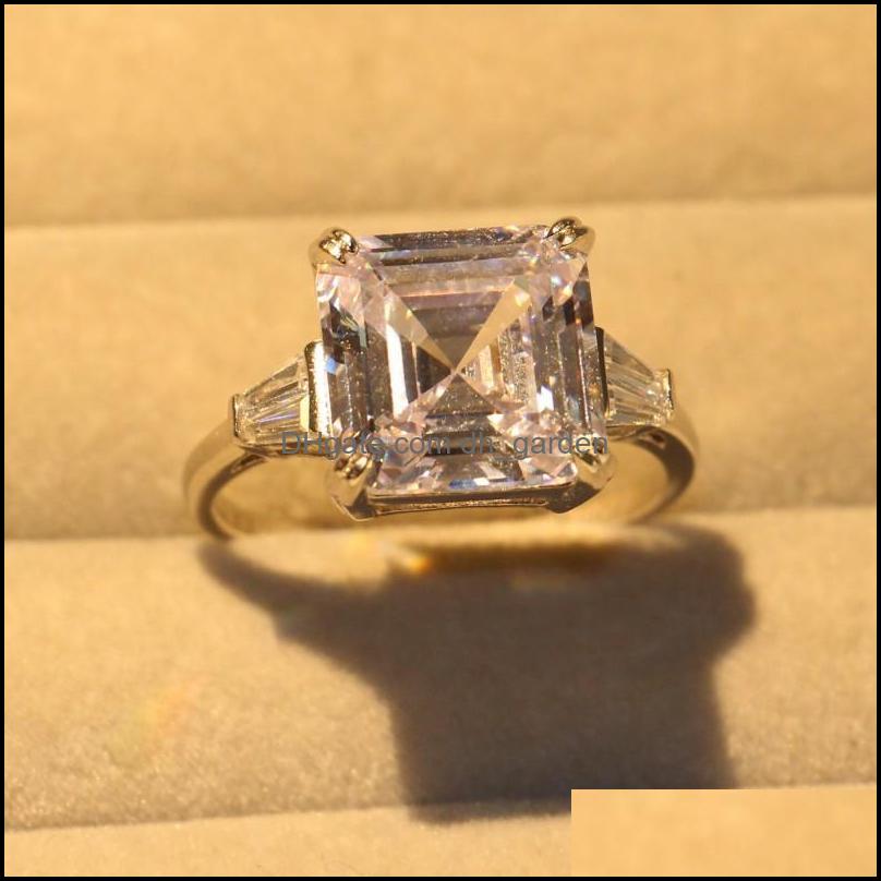 

Cluster Rings Cluster Rings Style Top Sale Luxury Jewelry 925 Sterling Sier Big White Cubic Zircon Princess Cz Party Women Wedding B Dhwqm