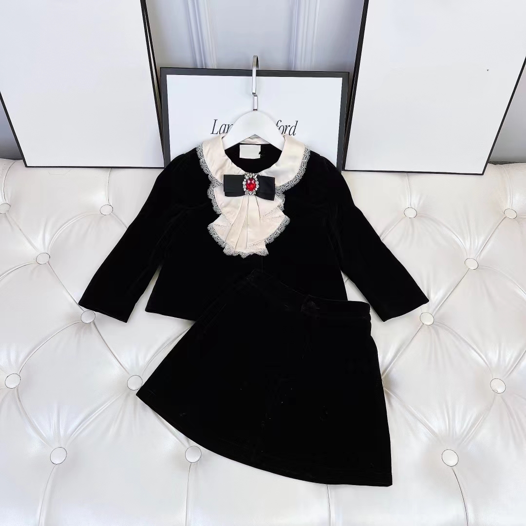 

youth girl clothe set plaid designer kid fashion autumn clothing wholesale -150 cm baby girls clothes send with box, Pink